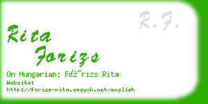 rita forizs business card